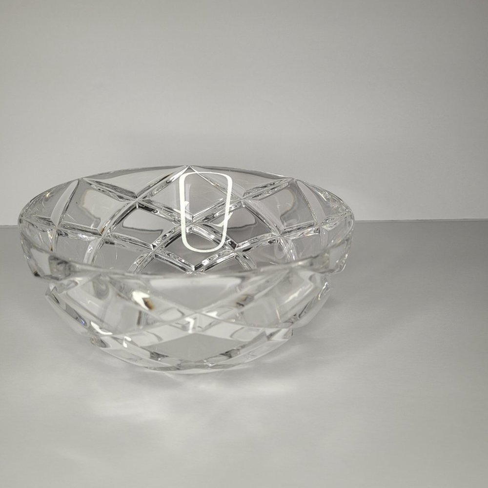 Tiffany & Co Josef Riedel Crystal Bowl Diamond Pattern Large Wedding Gift Classy